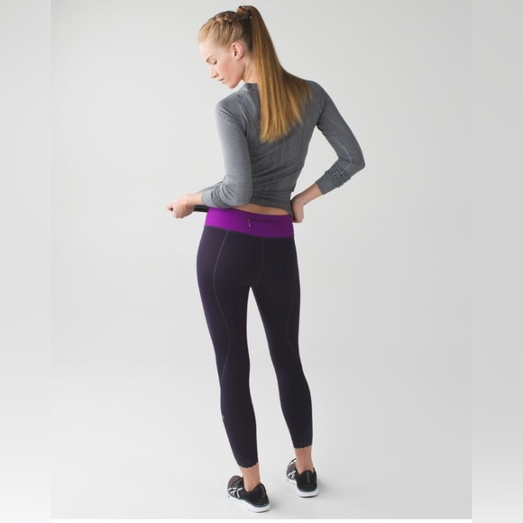 Lululemon tight stuff reflective tight grape black tender violet purple - Picture 5 of 15
